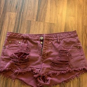 Burgundy shorts